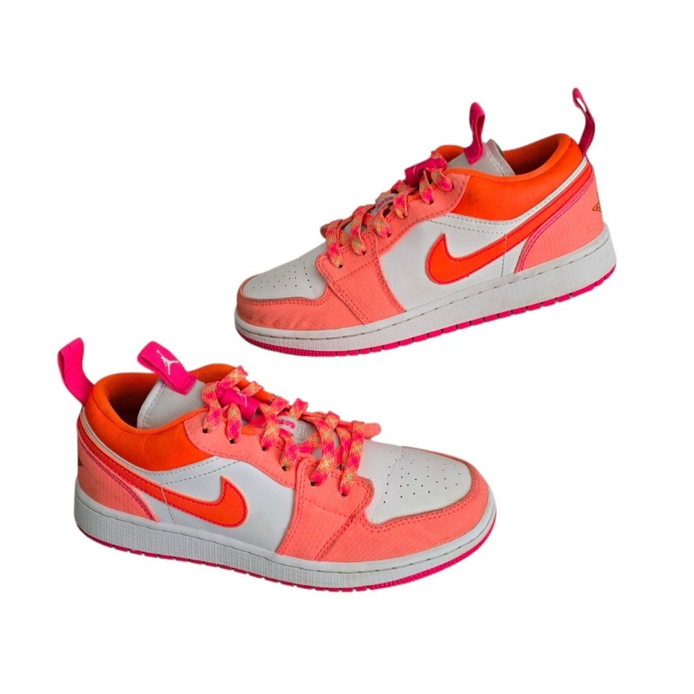Air Jordan 1 Low Utility GS Shoes Youth Size 4.5Y Crimson Pulse DJ0530-801